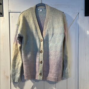 JohnPaulRichard Pastel Rainbow Women's Wool Blend Cardigan Large